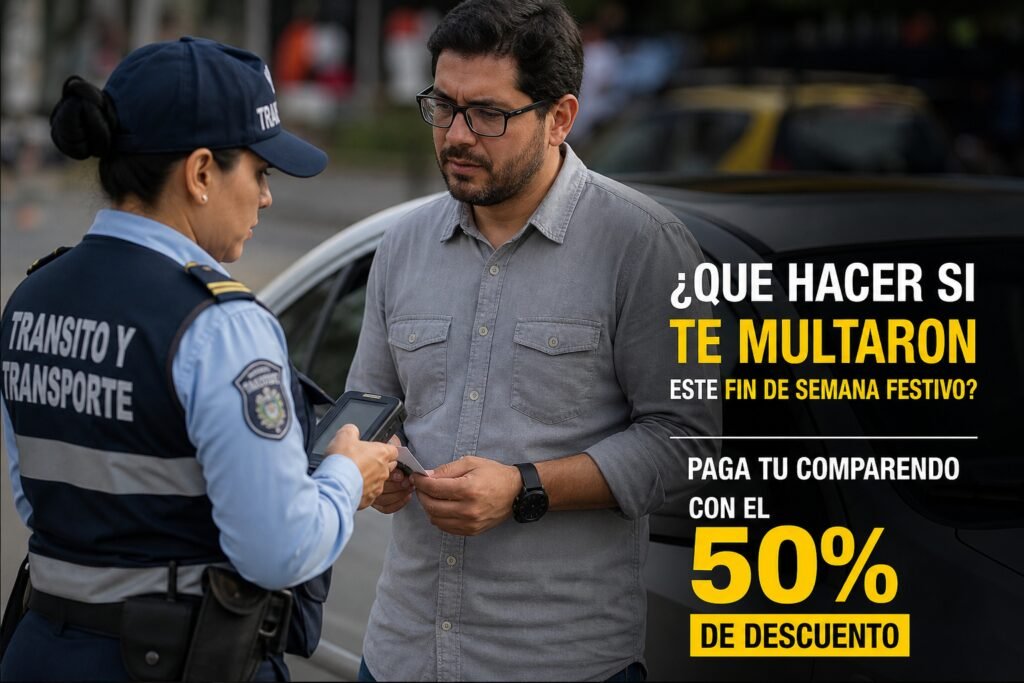 ¿Qué hacer si te multaron este fin de semana festivo? Comparendos con 50% de descuento en 2026